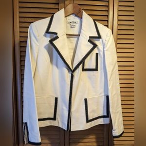Nygard White & Black Suit Jacket with Pockets